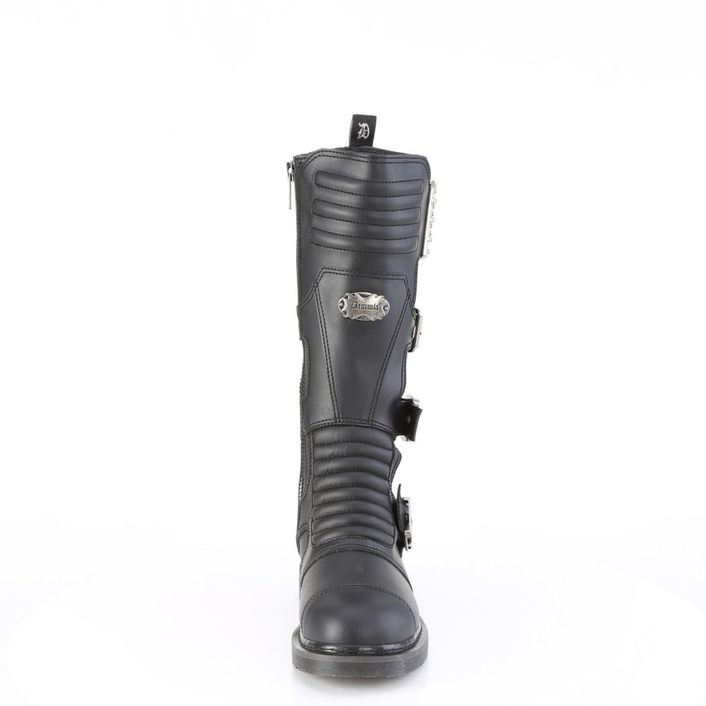 Demonia BOLT-405 Black Vegan Leather Mens Goth Combat Boots - Picture 4 of 4